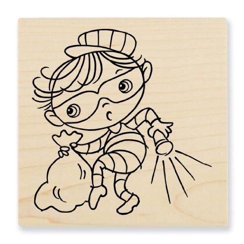 STAMPENDOUS, Wood Handle Stamp, Burglar Kiddo
