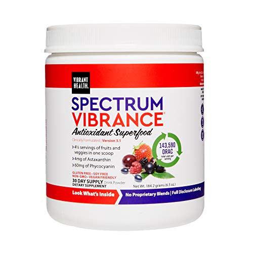 Vibrant Health  Spectrum Vibrance  Plant-Based Antioxidant Superfood Powder  Vegan  30 Servings