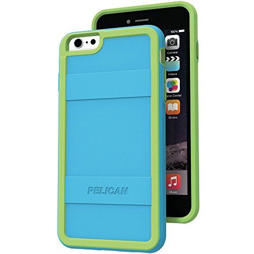 Pelican Cell Phone Case for Apple iPhone 6/6s Plus - Retail Packaging - Teal/Lime Green