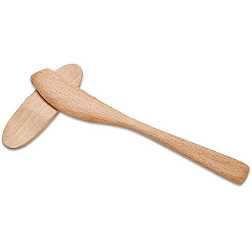 SveBake Butter Knife - Beechwood Butter Spreader Eco-Friendly Wood Kitchen Utensils with Knife Rest, 7 Inch
