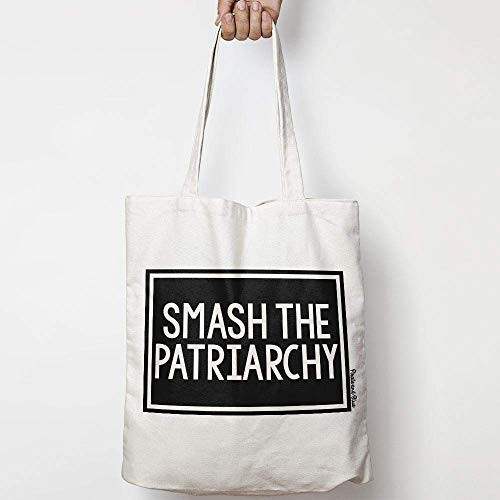SMASH THE PATRIARCHY natural cotton canvas tote bag IN NATURAL OR BLACK for activism  feminism