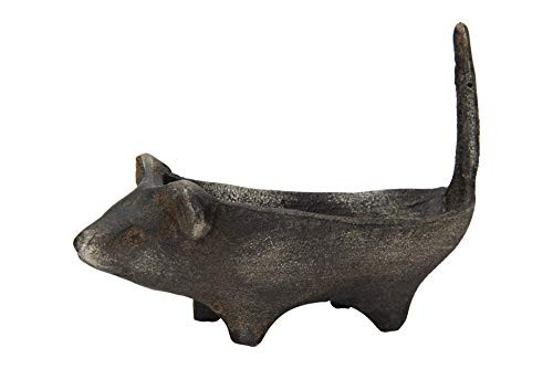 Creative Co-op Cast Iron Mouse Ring Holder, 5.25" L x 2" W, Distressed Brown