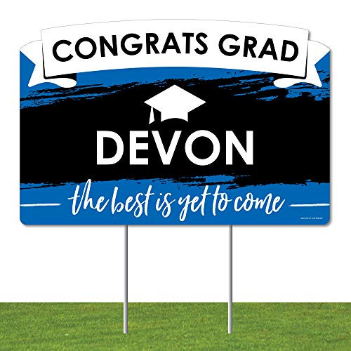 Big Dot of Happiness Personalized Blue Grad - Best is Yet to Come - Royal Blue Graduation Party Yard Sign Lawn Decorations - Congratulations Custom Name Party Yardy Sign Big Dot of Happiness Personalized Blue Grad - Best is Yet to Come - Royal Blue Graduation Party Yard Sign Lawn Decorations - Congratulations Custom Name Party Yardy Sign