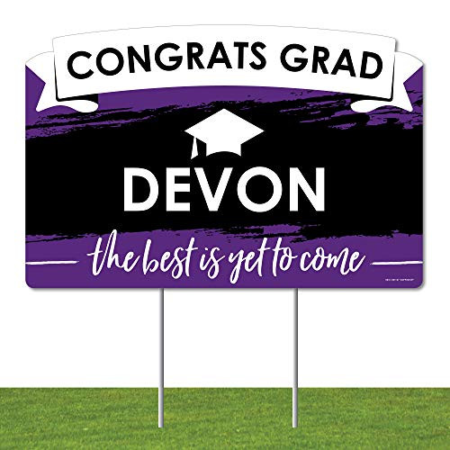 Big Dot of Happiness Personalized Purple Grad - Best is Yet to Come - Purple Graduation Party Yard Sign Lawn Decorations - Congratulations Custom Name Party Yardy Sign Big Dot of Happiness Personalized Purple Grad - Best is Yet to Come - Purple Graduation Party Yard Sign Lawn Decorations - Congratulations Custom Name Party Yardy Sign