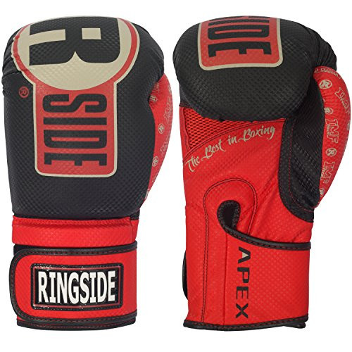 Ringside Apex Boxing Training Bag Gloves  Black Red   Large-X-Large