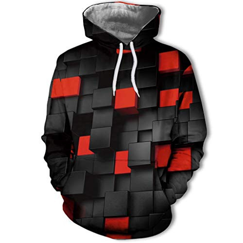 Bravetoshop Unisex 3D Creative Hoodies Realistic Graphic Patterns Print Novelty Fashion Hoodie Pullover Sweatshirt  Red S