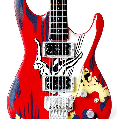 Joe Satriani Silver Surfer Red Miniature Guitar