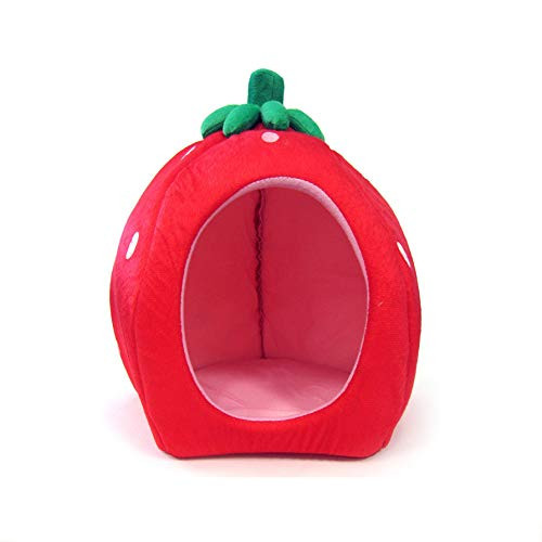 YML Strewberry Pet Bed House  Medium  Red