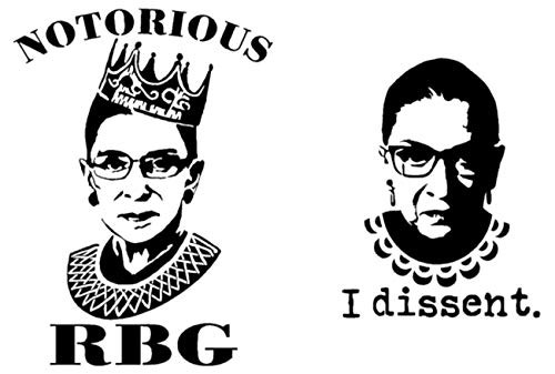 Notorious RBG (Ruth Bader Ginsburg), I Dissent Decals (Black) Notorious RBG (Ruth Bader Ginsburg), I Dissent Decals (Black)
