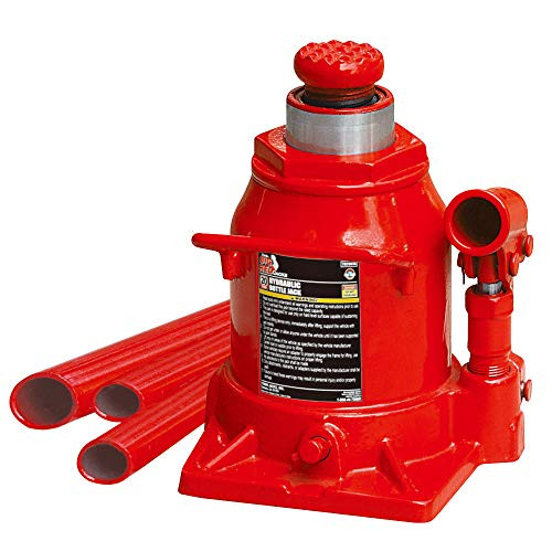 BIG RED T92007A Torin Hydraulic Stubby Low Profile Welded Bottle Jack  20 Ton  40 000 lb  Capacity  Red