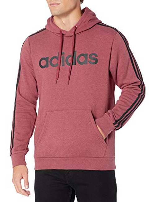 adidas mens Essentials 3-Stripes Pullover Hoodie Legacy Red Melange Black XX-Large