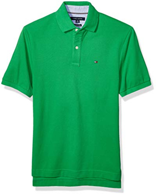 Tommy Hilfiger Men's Regular Short Sleeve Polo Shirt in Classic Fit  Fern Green  LG