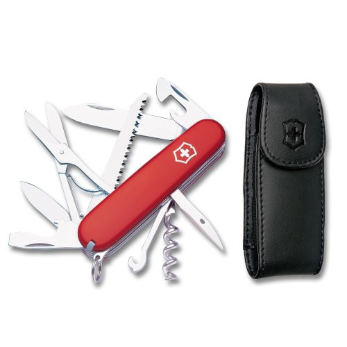 Victorinox Swiss Army Huntsman Pocket Knife w  Pouch  Red   91mm