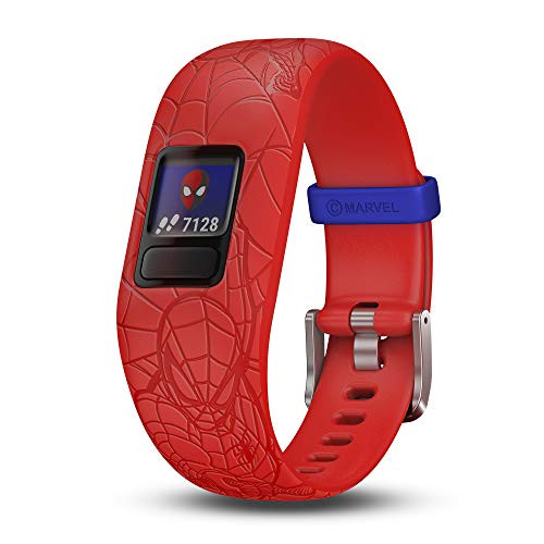 Garmin vivofit jr. 2  Kids Fitness Activity Tracker  1-Year Battery Life  Adjustable Band  Marvel Spider-Man  Red