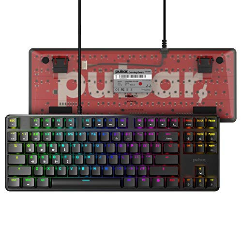 Pulsar Gaming Gears - PK010 Lunar Alloy TKL Aluminum Alloy Build Hot Swappable Mechanical Gaming Keyboard Full RGB LED Backlit USB Wired for Windows PC 87Keys  Red Switch Linear