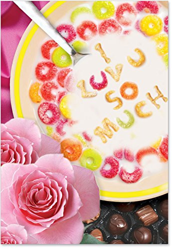 2194 I Luv U Cereal Unique Humor Valentine's Day Greeting Card with Envelope
