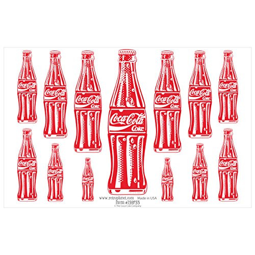 Coca-Cola 13 Bottles Red Vinyl Sticker Sheet Pop Art 13 Decals