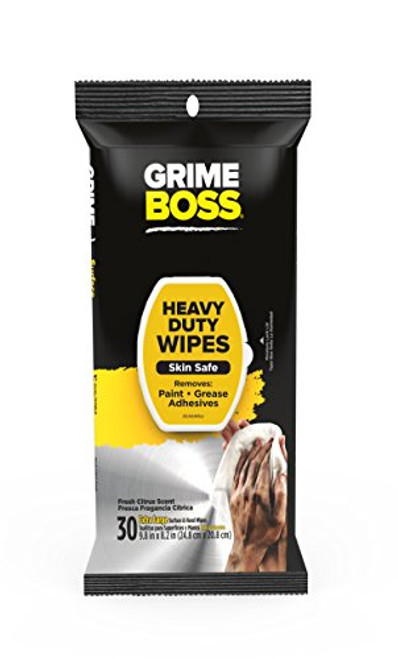 Grime Boss Heavy Duty Wipes Hands, Equipment, Garden, Auto, Camping, 30 Count Grime Boss Heavy Duty Wipes Hands, Equipment, Garden, Auto, Camping, 30 Count