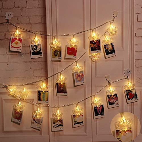 Butterfly LED Photo String Lights-20 Photo Clips Battery Powered Fairy Twinkle Lights, Wedding Party Home Decor Lights for Hanging Photos, Cards and Artwork (7.2ft, Warm White? Butterfly LED Photo String Lights-20 Photo Clips Battery Powered Fairy Twinkle Lights, Wedding Party Home Decor Lights for Hanging Photos, Cards and Artwork (7.2ft, Warm White?