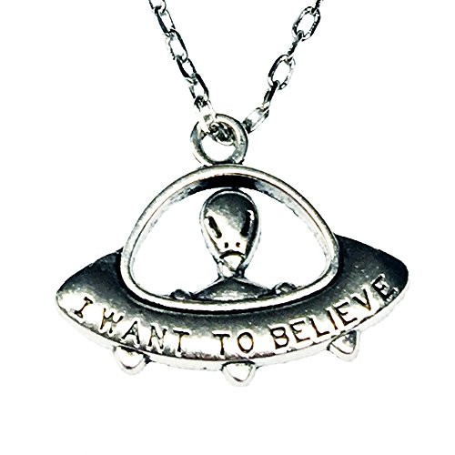 Cosplay and Fan Gear I Want to Believe Alien Flying Saucer Pendant and 16 Inch Chain Necklace Cosplay and Fan Gear I Want to Believe Alien Flying Saucer Pendant and 16 Inch Chain Necklace