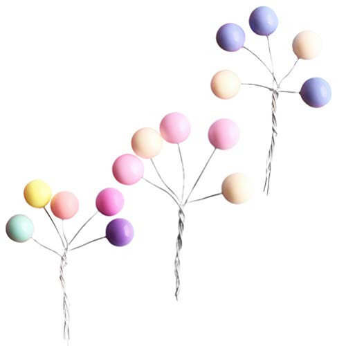 BESTOYARD 3Pcs Christmas Cake Topper Berry Xmas Ball Cupcake Insert Fruit Dessert Picks for Birthday Baby Shower Holiday Seasonal Party Supplies