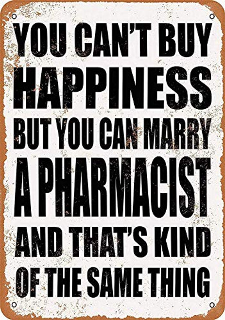Bobdsa Mrute Can Marry A Pharmacist Tin Wall Sign The Art Iron Painting Plaque Metal Wall Decoration Poster Decor Gifts for Office Home Man Cave Cafe Shop bar 8X12 INCHES Vintage Signs