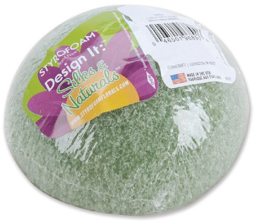 FloraCraft Styrofoam Half Ball Arranger, 4 x2 Inch , Green