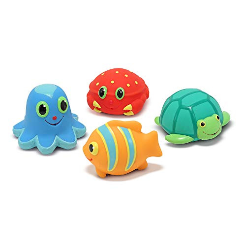 Melissa  and  Doug Sunny Patch Seaside Sidekicks Squirters With 4 Squeeze-and-Squirt Animals - Water Toys for Kids