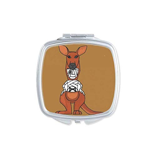 Australia Mummy Kangaroo Football Sports Mirror Portable Compact Pocket Makeup Double Sided Glass
