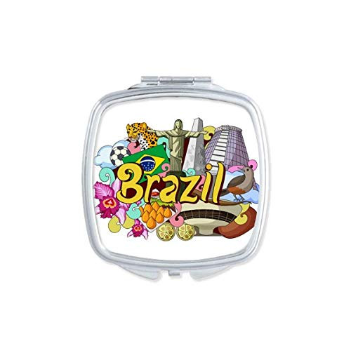 Soccer Oscar Niemeyer Brazil Graffiti Mirror Portable Compact Pocket Makeup Double Sided Glass Soccer Oscar Niemeyer Brazil Graffiti Mirror Portable Compact Pocket Makeup Double Sided Glass