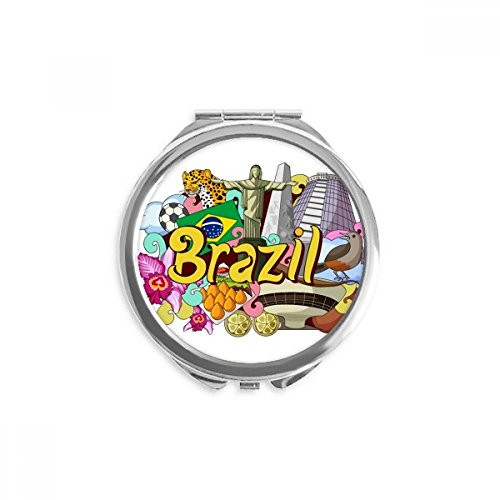 Soccer Oscar Niemeyer Brazil Graffiti Hand Compact Mirror Round Portable Pocket Glass Soccer Oscar Niemeyer Brazil Graffiti Hand Compact Mirror Round Portable Pocket Glass