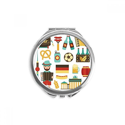 Soccer Beer Sausage Brazil Cultural Hand Compact Mirror Round Portable Pocket Glass Soccer Beer Sausage Brazil Cultural Hand Compact Mirror Round Portable Pocket Glass