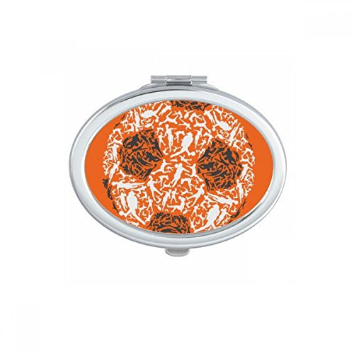 Football soccer Sports People Oval Mirror Portable Fold Hand Makeup Double Side Glasses