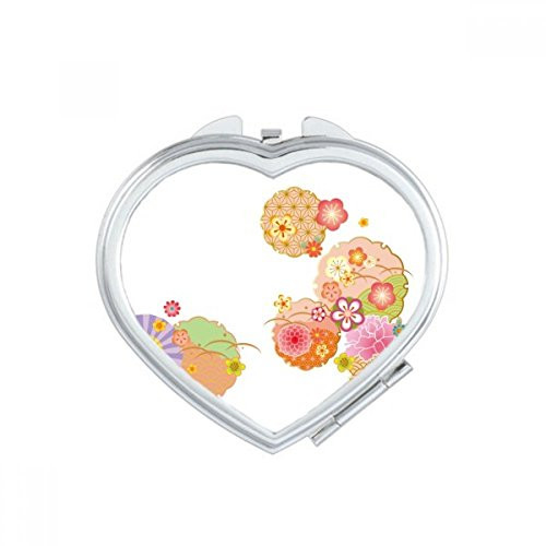 Folding Fan Sakura Pattern Geometry Heart Mirror Travel Magnification Portable Handheld Pocket Makeup Folding Fan Sakura Pattern Geometry Heart Mirror Travel Magnification Portable Handheld Pocket Makeup