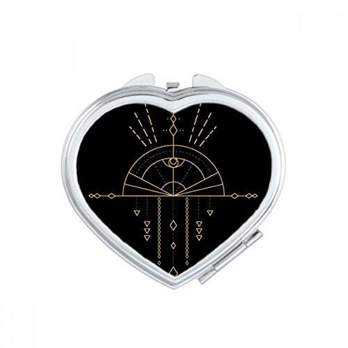 Totem Pattern Geometry Fan Alien Heart Mirror Travel Magnification Portable Handheld Pocket Makeup Totem Pattern Geometry Fan Alien Heart Mirror Travel Magnification Portable Handheld Pocket Makeup