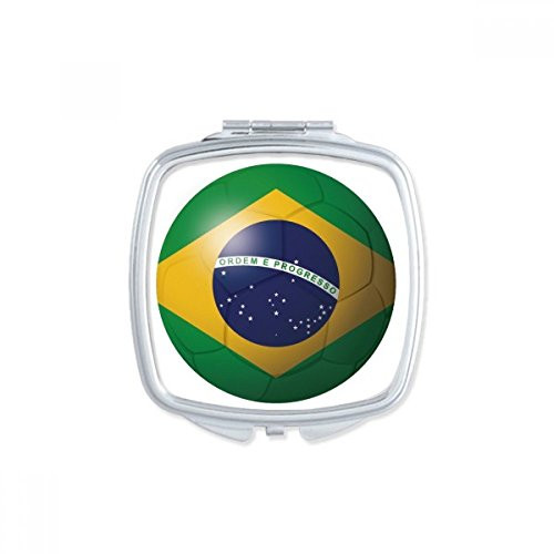 Brazil National Flag Soccer Football Square Mirror Portable Compact Pocket Makeup Double Sided Glass Brazil National Flag Soccer Football Square Mirror Portable Compact Pocket Makeup Double Sided Glass