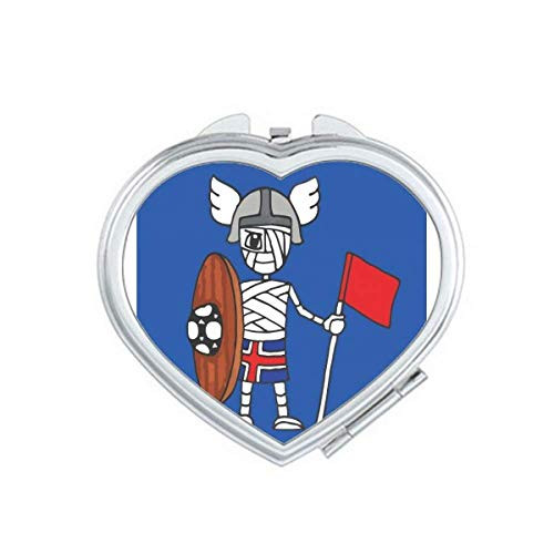 Iceland Viking Mummy Soccer Mirror Travel Magnification Portable Handheld Pocket Makeup