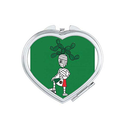Mexican Cactus Hair Mummy Soccer Sports Mirror Travel Magnification Portable Handheld Pocket Makeup