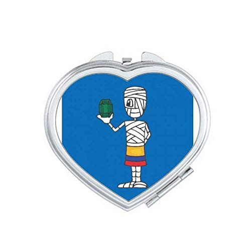 Mummy Football Single Hand Lift Mirror Travel Magnification Portable Handheld Pocket Makeup