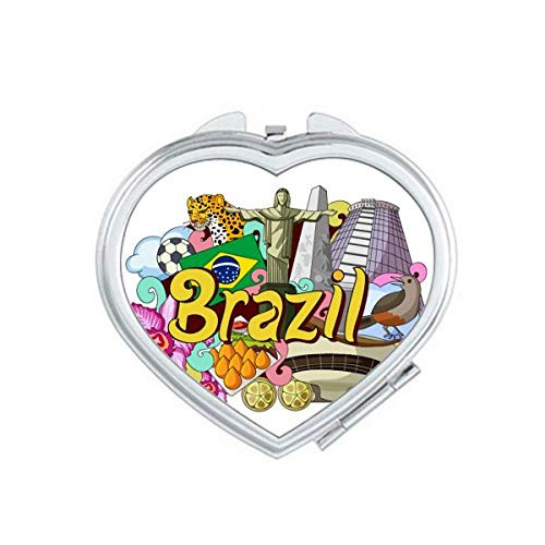 Soccer Oscar Niemeyer Brazil Graffiti Mirror Travel Magnification Portable Handheld Pocket Makeup Soccer Oscar Niemeyer Brazil Graffiti Mirror Travel Magnification Portable Handheld Pocket Makeup