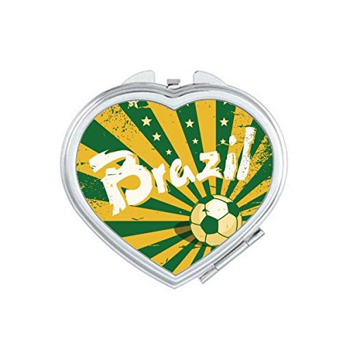 Soccer Yellow Green Brazil Brazil Culture Mirror Travel Magnification Portable Handheld Pocket Makeup Soccer Yellow Green Brazil Brazil Culture Mirror Travel Magnification Portable Handheld Pocket Makeup