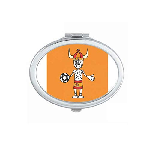 Spanish Bullfighter Soccer Cartoon Mummy Mirror Portable Fold Hand Makeup Double Side Glasses