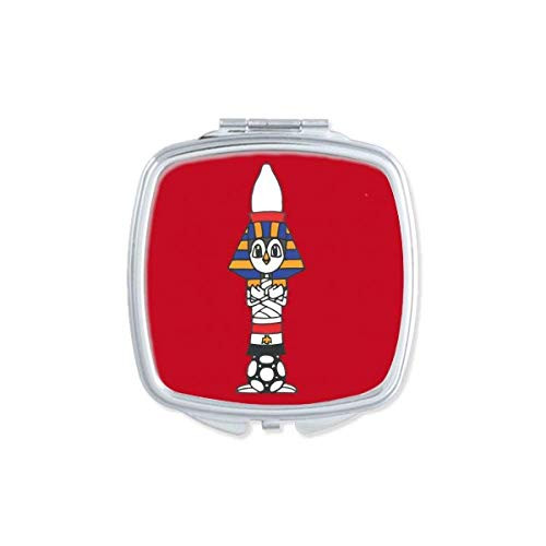 Egypt Mummy Sphinx Football Mirror Portable Compact Pocket Makeup Double Sided Glass