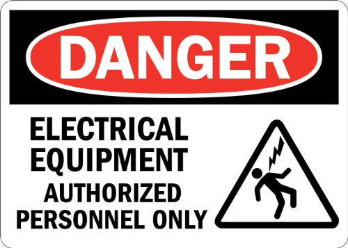 SmartSign Danger - Electrical Equipment, Authorized Personnel Only Label - 10" x 14" 3M Engineer Grade Reflective SmartSign Danger - Electrical Equipment, Authorized Personnel Only Label - 10" x 14" 3M Engineer Grade Reflective