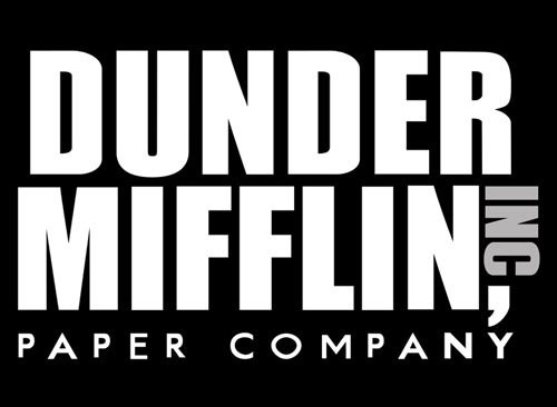 Black Dunder Mifflin Paper Company Logo Sticker -Office Funny tv Show-