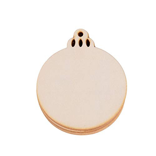 zorpia 30pcs Round Wooden Discs with Holes, 3.5" Unfinished Predrilled Natural Wood Slices for Crafts Centerpieces, Wooden DIY Christmas Ornaments Hanging Decorations -Round-