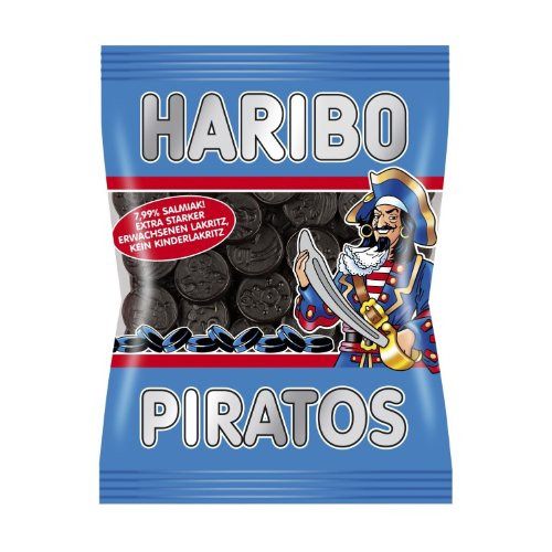 Haribo Piratos, Salmiak, 200 g -Pack of 3-