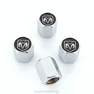 4pcs Black Ram Logo Tire Stem Valve Caps Auto Car Accessories Continental Designed Dodge