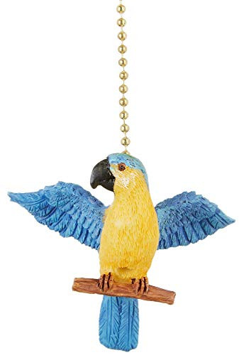 Tropical Island Parrot Macaw Ceiling Fan Light Pull