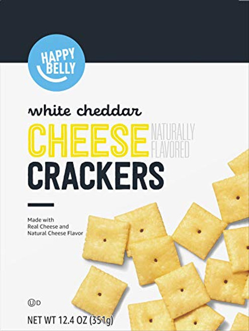 Amazon Brand Happy Belly White Cheddar Cheese Cracker, 12.4 ounce Amazon Brand Happy Belly White Cheddar Cheese Cracker, 12.4 ounce